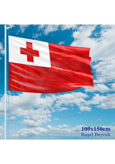 Tonga Bayrağı - 100x150 Cm 1 Metre X 1,5 Metre - Raşel Kumaş 1