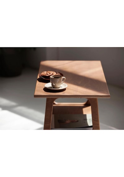 Woodesk Voile, Ahşap Orta Sehpa, Coffee Table, 50x35 Tik Renk