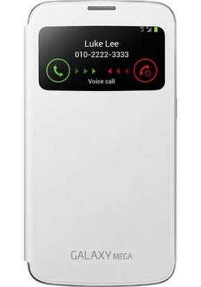 Galaxy Mega İ9200 İle Uyumlu S View Cover Kılıf Beyaz Ef-cı920bwegww