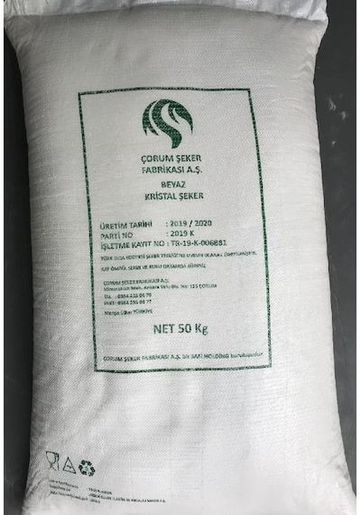 Çorum Şeker Fabrikası Beyaz Kristal Şeker 50 KG