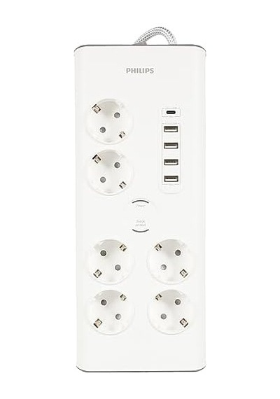 Spn7060wa Akım Korumalı Priz 6'lı 900j 2m 4 Usb 20w 1 Type-c 15w, Standart 1