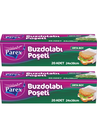 20'li Buzdolabı Poşeti Orta Boy 24 X 38 Cm İkili Paket