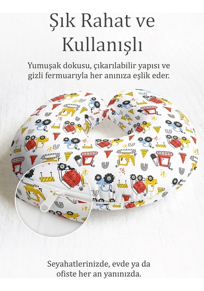 İnşaat Araçları Desenli Pamuklu Boyun Yastığı - Çizgi Stil Renkli Çocuk & Yetişkin Seyahat Yastığı Soluk Lavanta Antrasit İnşaat Araçları Desenli Pamuklu Boyun Yastığı - Çizgi Stil Renkli Çocuk & Yetişkin Seyahat Yastığı Soluk Lavanta Antrasit