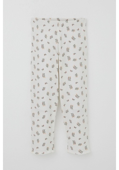 Breeze Kız Bebek Pijama Takımı Çiçek Desenli Omuzu Düğmeli 9 Ay-3 Yaş, Ekru Ekru
