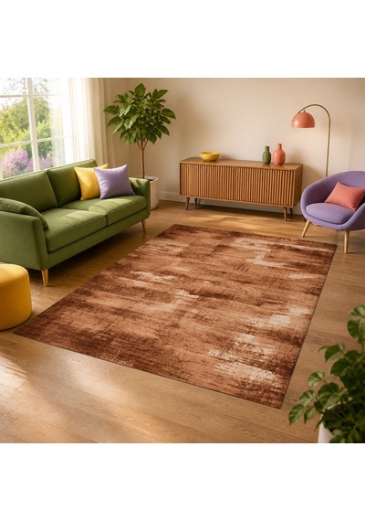 Kartela Halı Vintage Halı Kaymaz Taban Makinede Yıkanabilir Halı Bakır - 200 X 300 Cm
