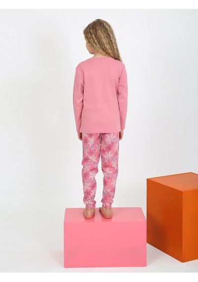 Kız Çocuk Uzun Kollu %100 Pamuklu Pijama Takımı Today Gül