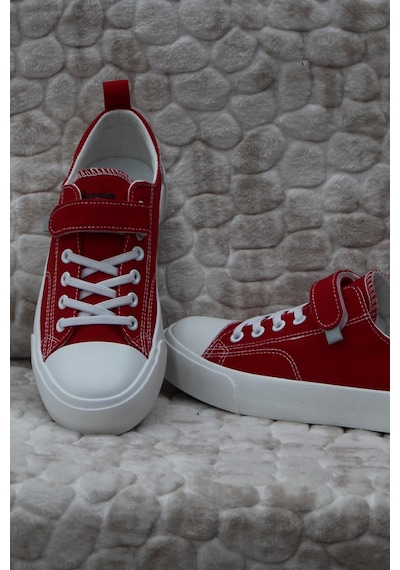 Vicco 346.f24y.141-11 Lee Kırmızı Keten Sneaker Unisex Çocuk Ayakkabı 001