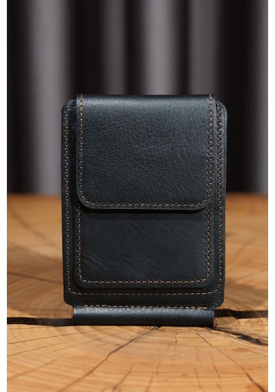 Lenax Leather Milano Hakiki Deri Cüzdan Kartlık Nakit Para Klipsli Bozuk Para Cepli Erkek Cüzdan Siyah
