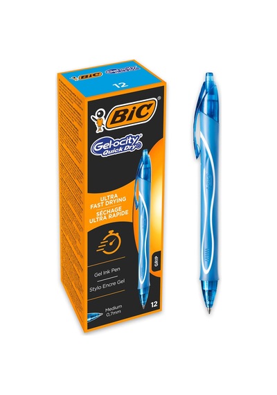 Bıc Gel-ocity 964776 Quick Dry Jel Kalem, Orta Uç 0,7 Mm , Turkuaz, 12 Adet, Ultra Hızlı Kuruyan Mürekkeple Geri Çekilebilir Kalem 165-Koyu Yeşil
