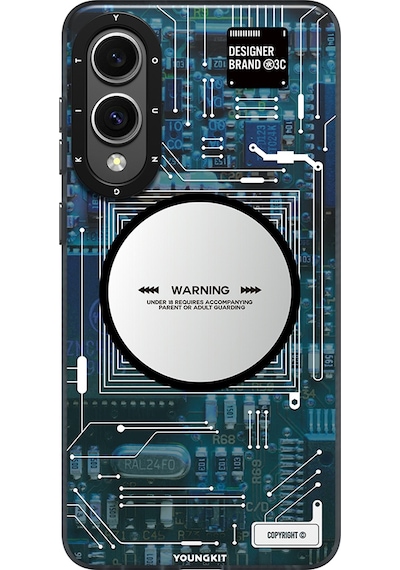 Galaxy S25 Edge Kılıf M-safe Uyumlu Youngkit Technology Serisi Kapak Mavi