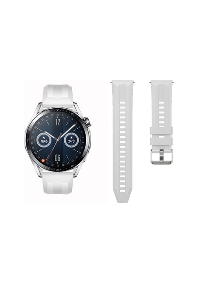 Sneezy Huawei Watch Gt3 46mm Gt2 46mm İle Uyumlu Spor Silikon Metal Tokalı Soft Saat Kordonu