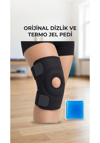 Destekli Diz Korsesi Çapraz Bağ Ve Menisküs Ağrısı İçin Spor Dizlik Siyah