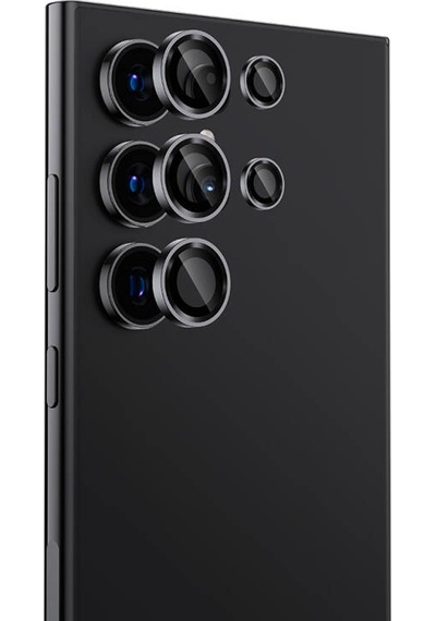 Nettech Samsung Galaxy S24 Ultra Uyumlu Safir Lens Kamera Cam Koruyucu - Siyah