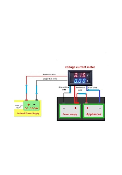Voltmetre Ampermetre 0 100V 10 A Dc