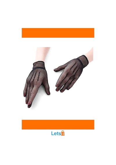Letsii Siyah Renk Likralı File Eldiven Parmaklı Örgü Yetişkin Eliktir Çok Renkli