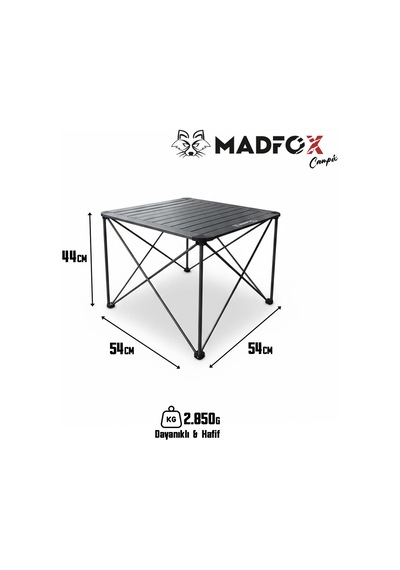Madfox Campix Katlanır Kamp Masası Küçük Gri