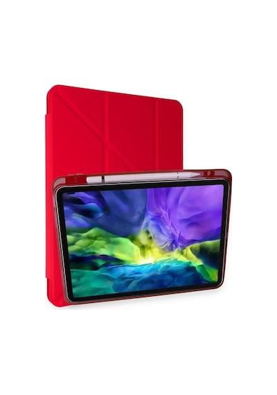 Newface Apple İpad Air 4 10.9 Kılıf Kalemlikli Mars Tablet Kılıfı - Kırmızı