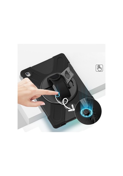 Samsung Galaxy Uyumlu Tab S10 Fe+ Plus 13.1inç Defender Askılı Zırhlı Tank Case Kapaklı Kılıf