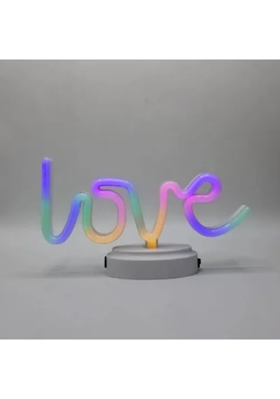 Zensaas41 Neon Işıklı Love Yazılı Masa Gece Lambası Zensaa56 Renkli