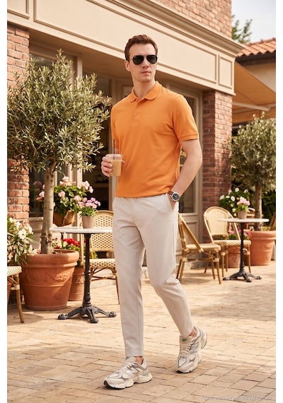 Buratti Pamuklu Regular Fit Düğmeli Erkek Polo Yaka T Shirt 5902127 Hardal