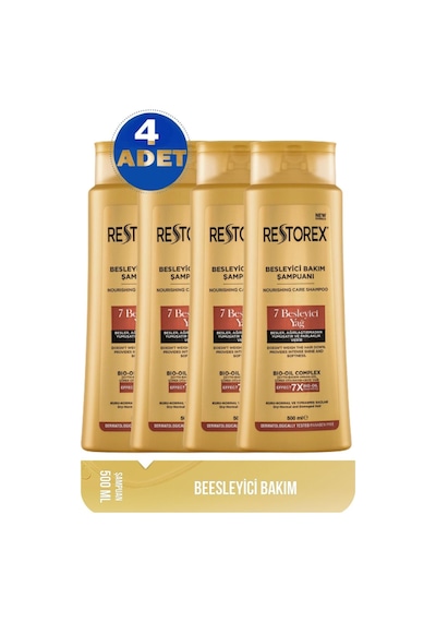 Restorex 7 Besleyici Yağ  Bakım Şampuanı 4 x 500 ML