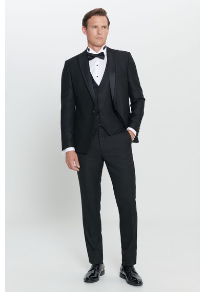Ac&Co / Altınyıldız Classics Erkek Sıyah Slim Fit Dar Kesim Kırlangıç Yaka Desenli Yelekli Smokin Takım Sıyah Siyah Ac&Co / Altınyıldız Classics Erkek Sıyah Slim Fit Dar Kesim Kırlangıç Yaka Desenli Yelekli Smokin Takım Sıyah Siyah