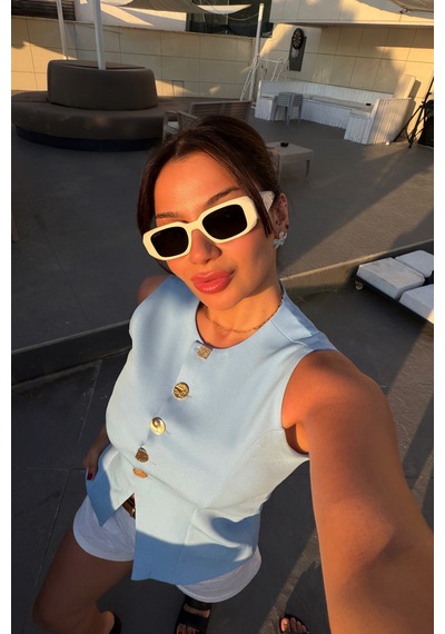 Gigi Wardrobe Blue Sky Yelek Mavi Mavi