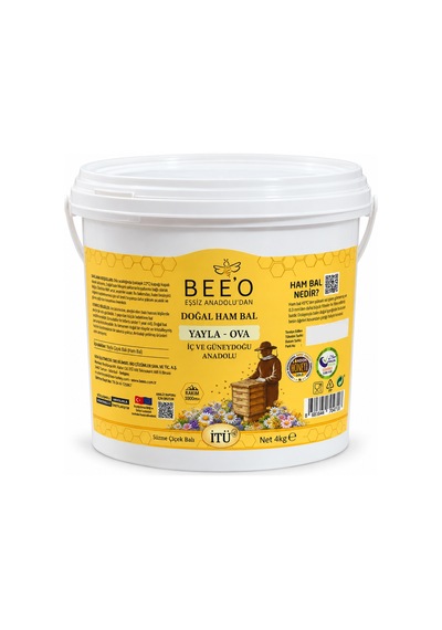 Beeo Yayla Ova Doğal Ham Süzme Çiçek Balı 4 Kg