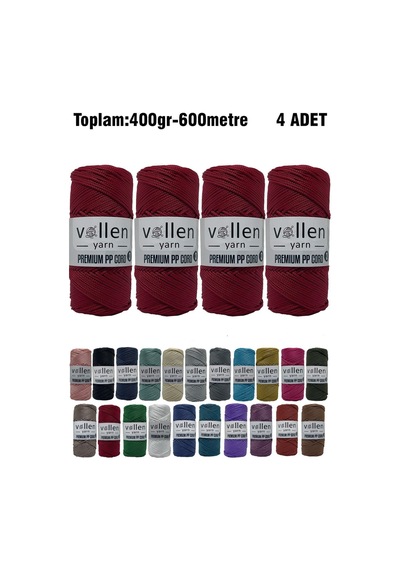 600m Polyester Makrome Ipi, Supla Ipi, Çanta Ipi, Bileklik Ipi,makrame,kırmızı 1.5mm-400gr