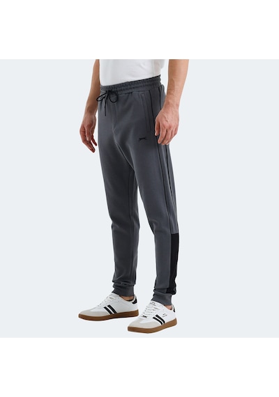 Slazenger VALARY Erkek Cepli Dar Paça Koyu Gri Eşofman Altı