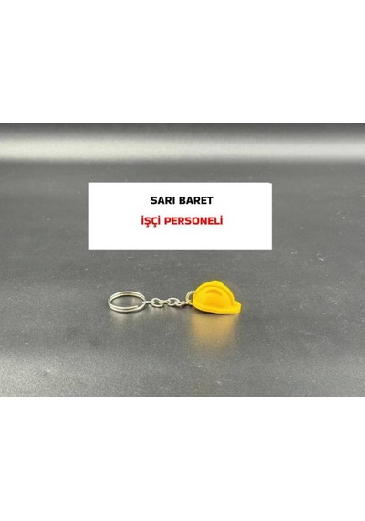 Baret Model Anahtarlık - Sarı Baret İşçi Personel