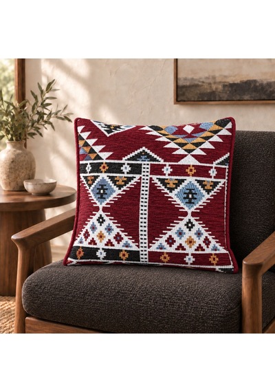 Bk Gift El Yapımı Otantik Türk Kilim Kırlent Yastık 43x45 Cm -5 Bohem Etnik Dekoratif Koltuk Yastığı Çok Renkli