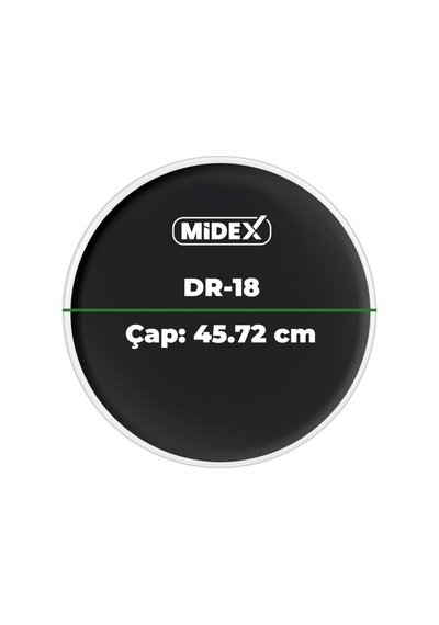 Midex Dr-18bk Siyah Renk 18 İnç Bas Kick Bateri Davul Derisi Drumhead 18'' İnch 45.72 Cm
