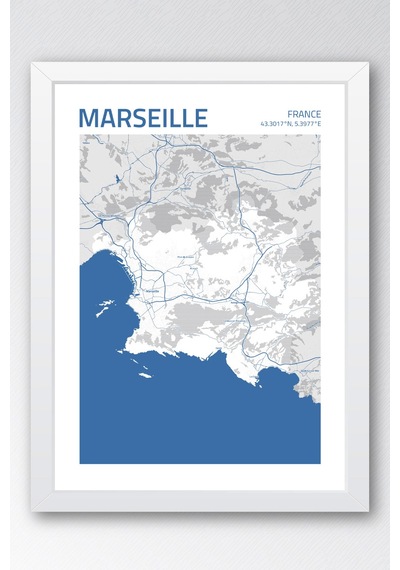 Marsilya Fransa France Haritası Çerçeveli Tablo Lüks Salon Ofis Duvar Dekorasyonu Hediyelik Tablo Beyaz Marsilya Fransa France Haritası Çerçeveli Tablo Lüks Salon Ofis Duvar Dekorasyonu Hediyelik Tablo Beyaz