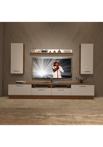 Decoraktiv Trendstyle 5220d Mdf Tv Ünitesi Tv Sehpası - Ceviz Beyaz Ahşap - Beyaz Decoraktiv Trendstyle 5220d Mdf Tv Ünitesi Tv Sehpası - Ceviz Beyaz Ahşap - Beyaz