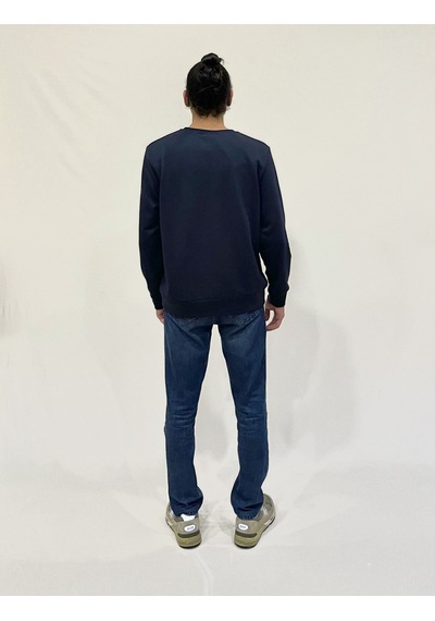 Erkek Bisiklet Yaka Rahat Kalıp 3 İplik Kalın W.brooklyn Baskılı Sweatshirt Spr24sw31 NAVY