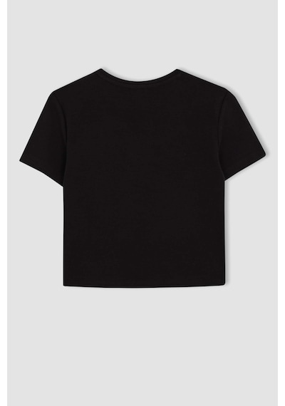 Defacto Coool Dua Lipa Fitted Ribana Kısa Kollu Tişört B2971AX23HSBK81 Siyah