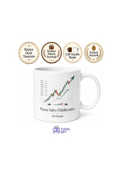 Borsa Broker Finans Merkezi Stres Seans Sonu Al Sat Emri Temalı Hediye Kupa Bardak Beyaz / Çok Renkli