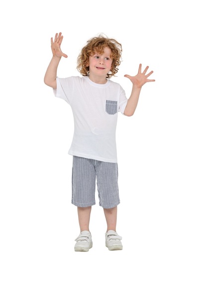 Erdem Kıds Erkek Çocuk Basic T-shirt Şort Çizgili Kaprili Yazlık 2'li Takım Lacivert Lacivert Erdem Kıds Erkek Çocuk Basic T-shirt Şort Çizgili Kaprili Yazlık 2'li Takım Lacivert Lacivert