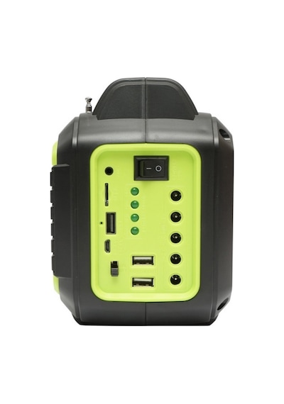 Gd-8072 Bluetooth Hoparlör Solar Güneş Enerjili Kamp Lambası Sd Kart Usb Girişli Fm Radyolu Mp3 Çalar Powerbank Özellikli Solar Sistem Siyah
