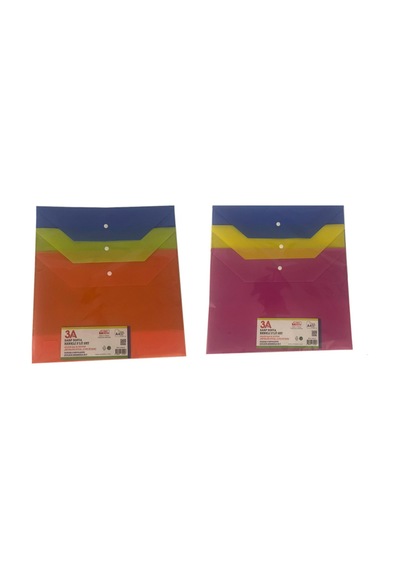 Çıtçıtlı Zarf Dosya Şeffaf / Renkli 18 Micron Turuncu 5 Adet