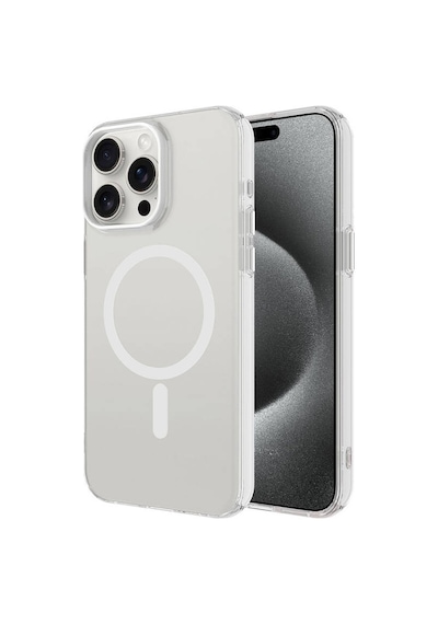 Apple Uyumlu iPhone 15 Pro Kılıf Şeffaf Magsafeli Ve Mat Buz Tasarımlı İce Armor Sert Silikon Kapak Şeffaf