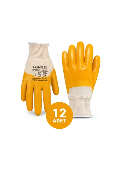 Kaanflex Kf-999-y Sarı Nitril Iş Eldiveni 12'li Paket 10/xl