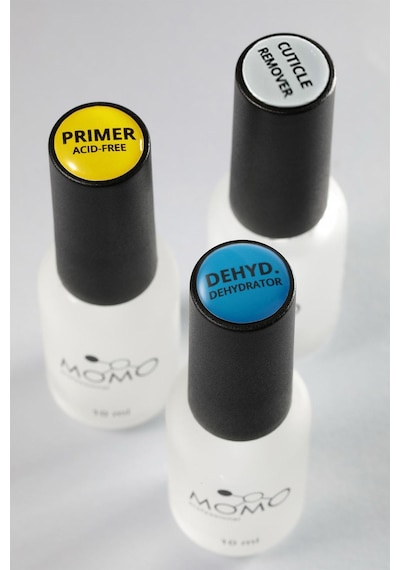 Momo Professional 3 Lü Kalıcı Oje İçin Tırnak Hazırlık Seti Cuticle Remover Dehydrator Primer 10 Ml