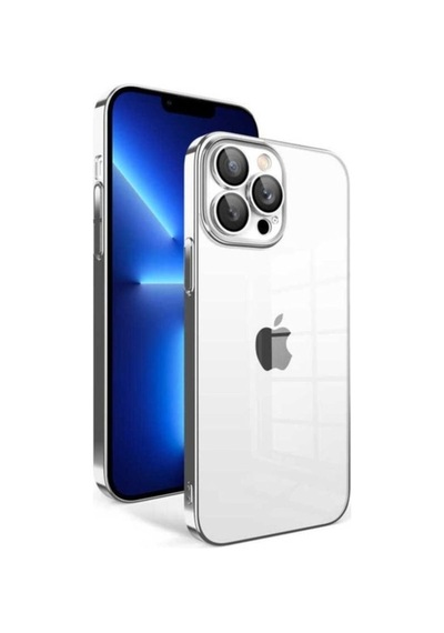 Apple Uyumlu iPhone 12 Pro Kılıf Kamera Korumalı Renkli Çerçeveli Zore Garaj Kapak Gümüş