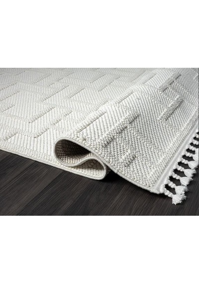 Çam Halı Solo Ef002a Beyaz İskandinav Tarzı Modern Desen Halı