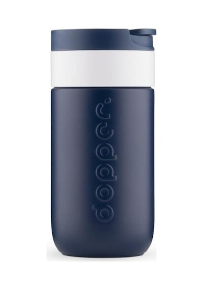 Dopper Travel Mug Yalıtımlı Termos Bardak 300 Ml - Dalga Mavisi Lacivert / Beyaz
