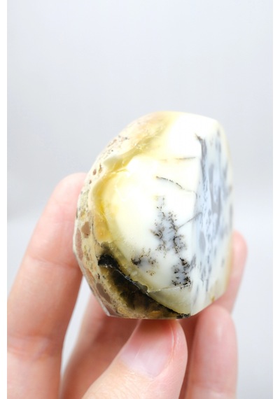 Merlinit Dendritik Opal - Mavi Kalsedon Ve Bal Opalı Serbest Form İçgörü Ve Denge Taşı, 117g