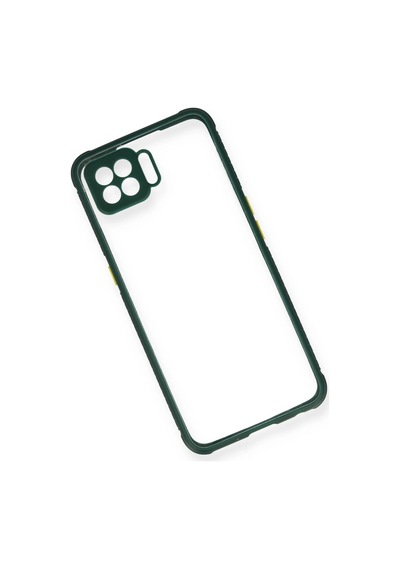 Newface - 83 - Oppo Reno 4 Lite Kılıf Miami Şeffaf Silikon - - Ece-umay - Koyu Yeşil