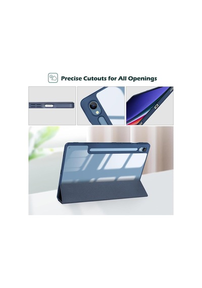 Samsung Galaxy Tab S9 Fe Plus/s10 Plus/s9 Plus İle Uyumlu Kılıf Grafiti Şeffaf Kalem Bölmeli X610-16-810-18 X820 Lacivert